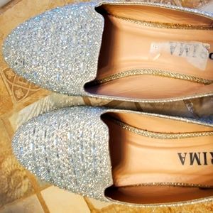 Sparkle loafer style flats